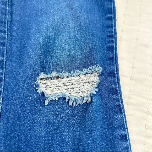 Juicy Couture Y2K Los Angeles California Dark Blue Distressed Skinny Jeans - Picture 8 of 13